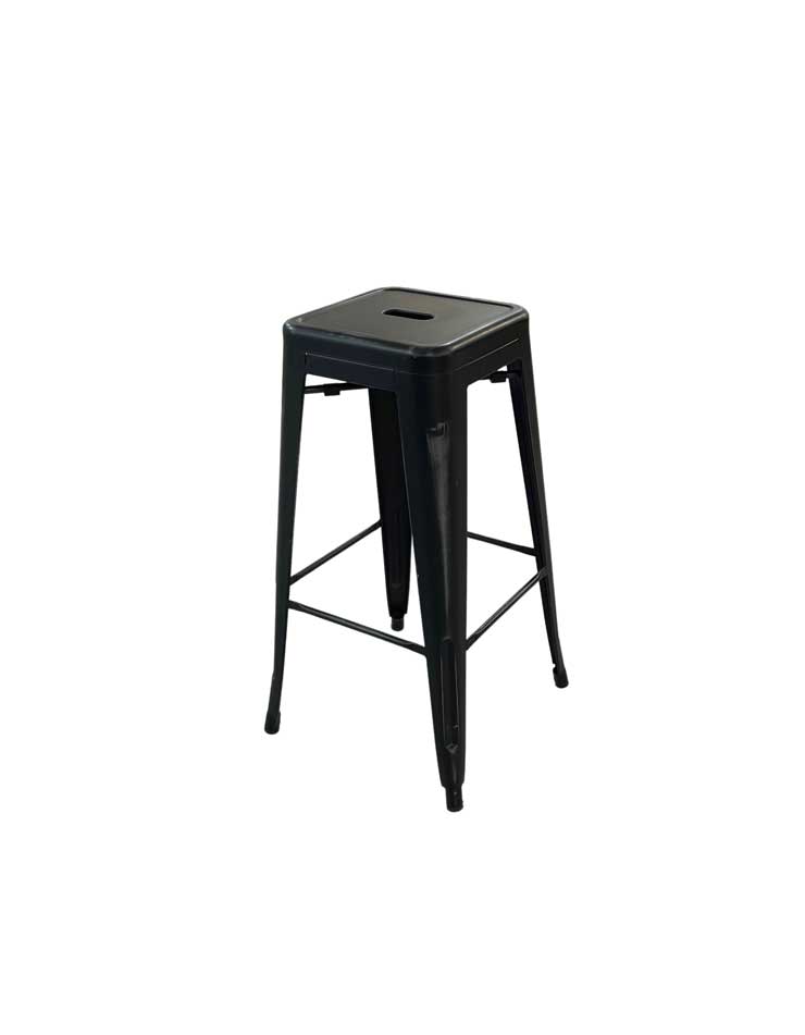 distressed-black-pub-bar-stool-rental-for-events