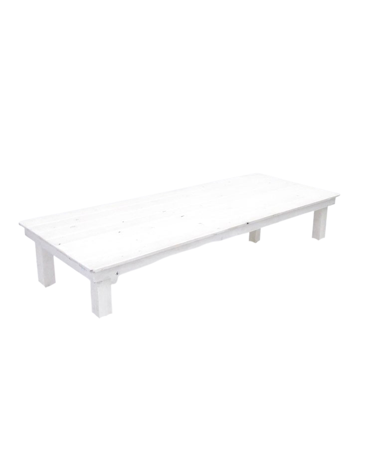 Whitewash Dining Table – Boho Height for rustic event rentals in Lake Tahoe